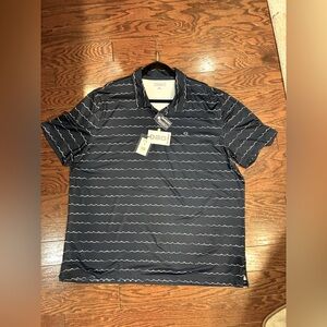 Crown and Ivy Men's Wave Pattern Polo in Navy.